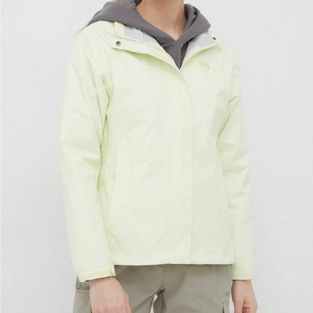 Helly Hansen Light Yellow Hooded Rain Jacket - Picture 5 of 10